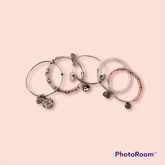 Alex and Ani Mother’s Day Pink Bracelets Set of 5 - Picture 1 of 6